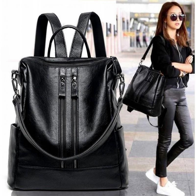Canvas Backpack Casual - Sac à dos d'école en cuir