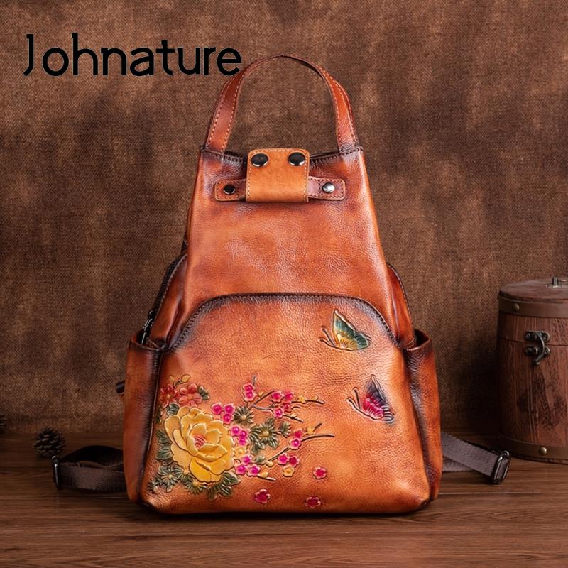 Leather Backpack Vintage - Sac à dos en cuir véritable