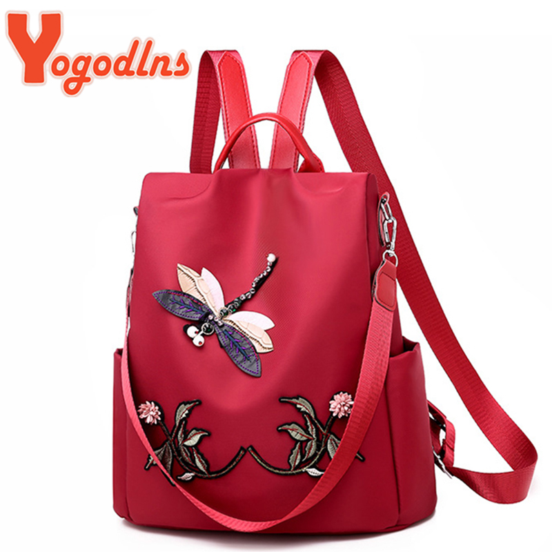 Fashion Backpack Women - Yogodlns mode broderie sac à dos