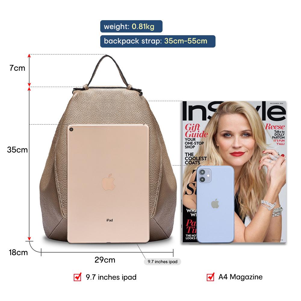Zency femmes 100% en cuir véri - Travel Backpack Anti Theft avis et prix