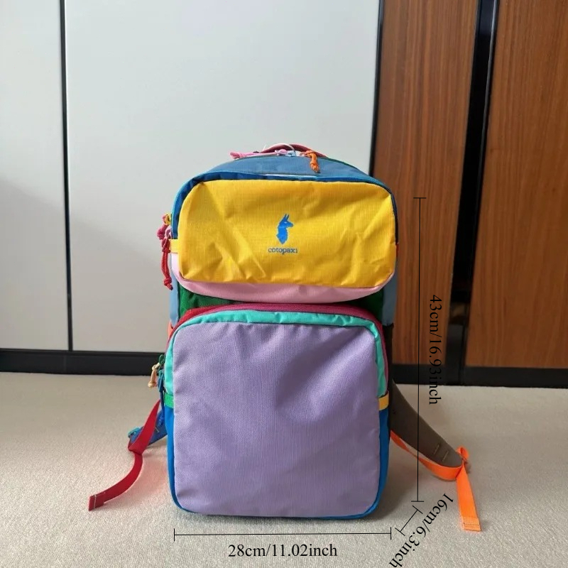 Sac à dos Dopamine Color Block - Canvas Backpack Casual avis et prix