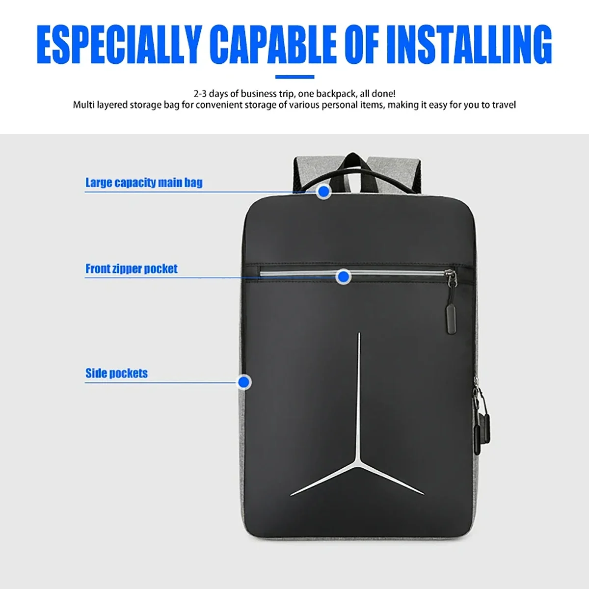 Sac à dos antivol USB étanche  - Travel Backpack Anti Theft avis et prix